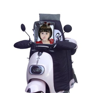 儿童亲子款电动自行车挡风被防水保暖分体母子折叠车防风加厚秋冬