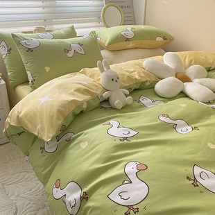 定制纯棉a四件式全棉被套180x200被罩榻榻米床单床笠定做135单人