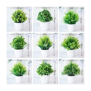 bonsai artificial grass in a pot green fake plants potted