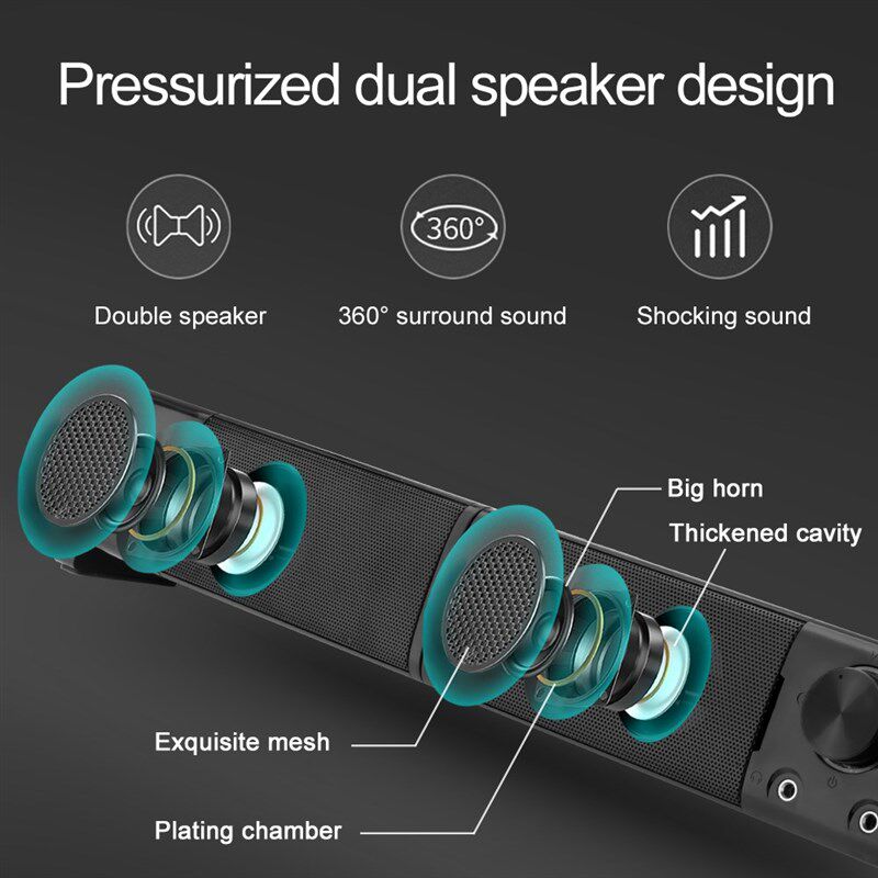 GS550 aux 3.5mm stereo surround music smart speakers column