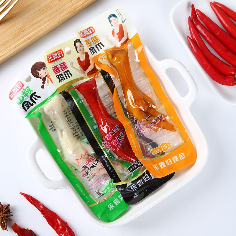 工厂销泡椒凤爪多味鸡爪山椒乡巴风味佬鸡脚卤味即食真.空装小吃
