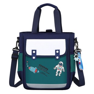 小学生补习袋大容量补课背包轻便单肩斜挎包拎书袋手提袋男孩新品