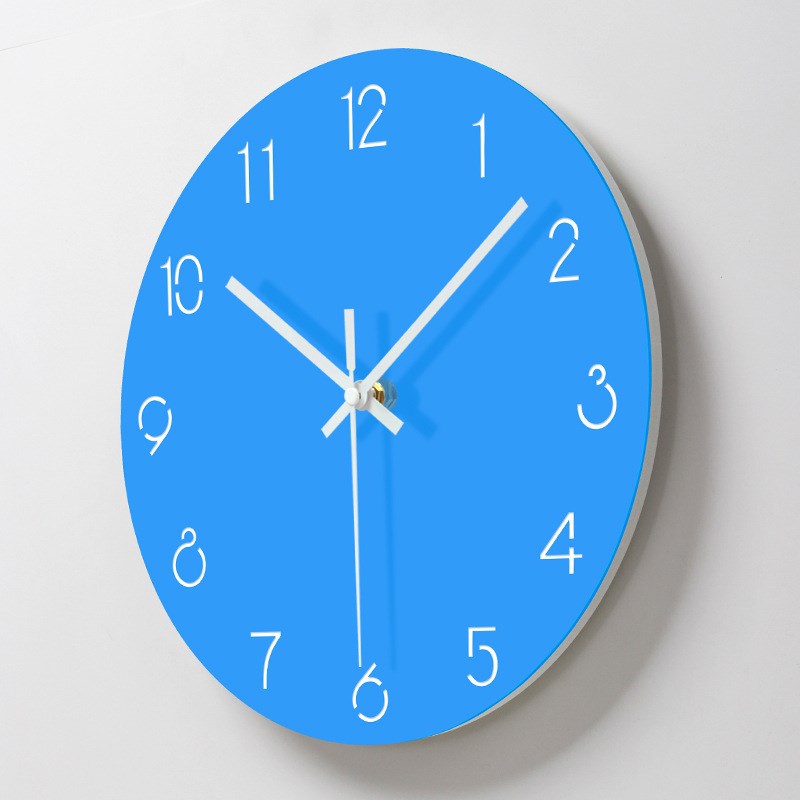 12 inch Wall Clock Pure Color Glass Acrylic Creative Modern