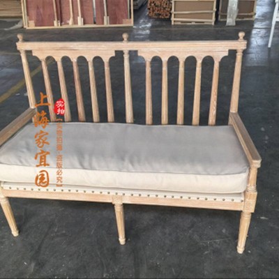 美式乡村电视柜成人茶桌边几橡木美式乡村实木整装榆木皮沙发