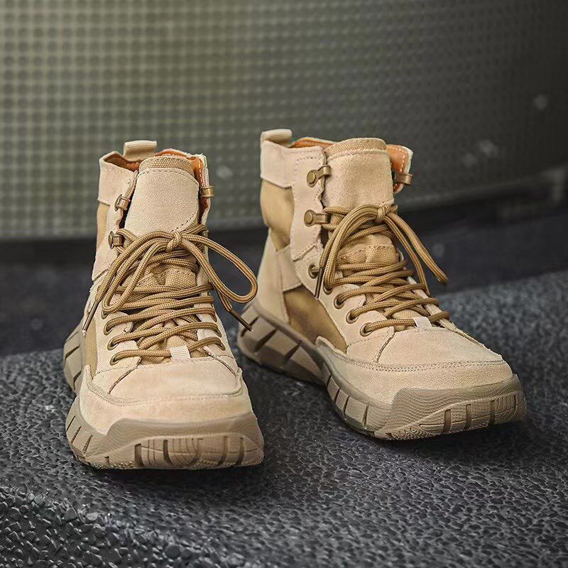 高帮马丁靴男女款透气登山户外工装靴夏季男鞋沙漠防风沙徒步靴子