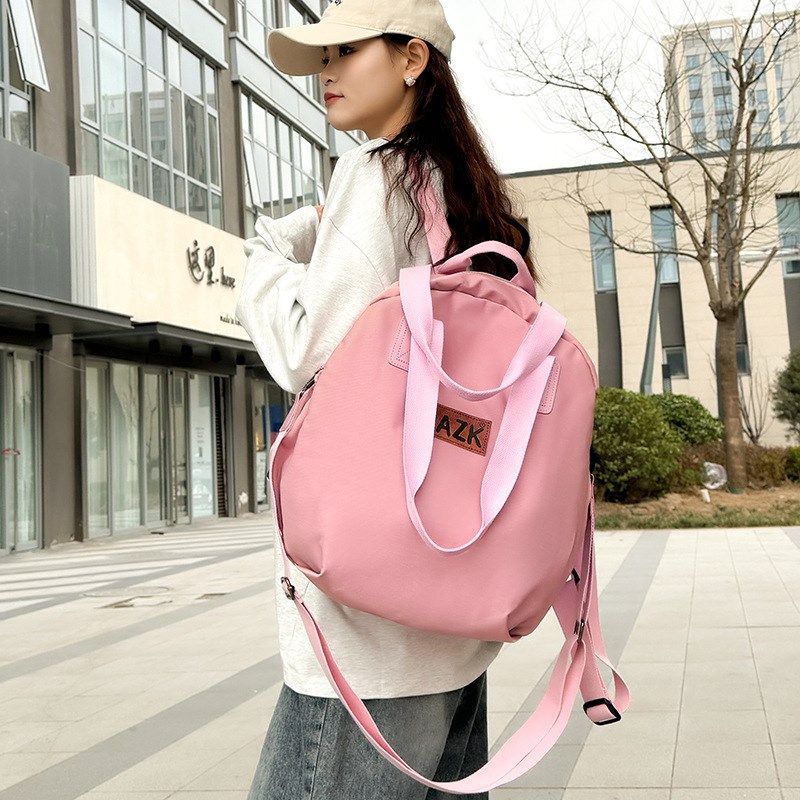 外贸个性休闲双肩包2024男女款纯色手提包街头潮流大容量学生书包,箱包皮具/热销女包/男包,双肩背包,淘宝优惠券,粉丝福利购,淘宝优惠卷