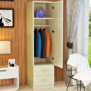 简易宿舍木质实木小号衣柜组装柜子衣橱迷你小型阳台挂衣单人宿舍