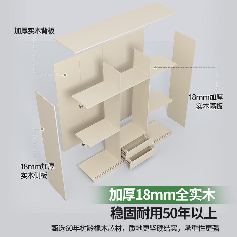 定制全实木橡木衣柜推拉门家用卧室ENF级现代简约主卧移门大衣橱,住宅家具,独立衣柜,淘宝优惠券,粉丝福利购,淘宝优惠卷