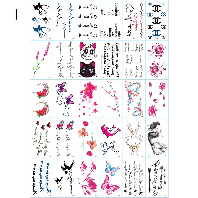 极速30pcs Temporary Tattoos on the Body Waterproof Fake Tatt