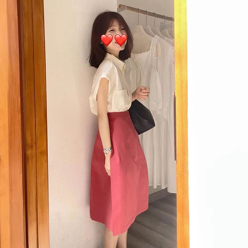 干练气质女装名媛高端小香风小个子网红减龄衬衫半身裙套装女夏装