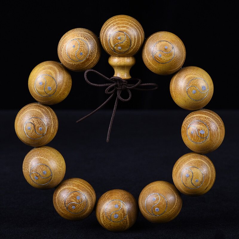 热销中黄金檀佛珠手串黄金檀木链.0精品精工108木手2文玩念珠红颗