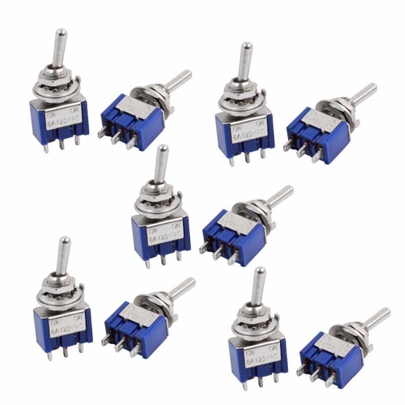 速发10pcs Self Locking Miniature Toggle Switch 3 Pin SPDT On