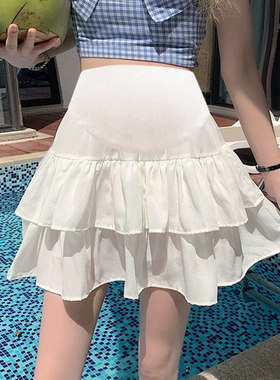 孕妇夏装托腹裙子夏季外穿蛋糕裙夏天怀孕雪纺半身裙X韩版短裙潮