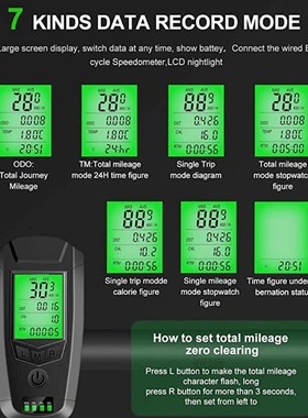 Bike Light Set with Speedometer USB Rechargeable Headlight S