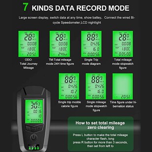 with Bike Set Rechargeable Headlight USB Light Speedometer