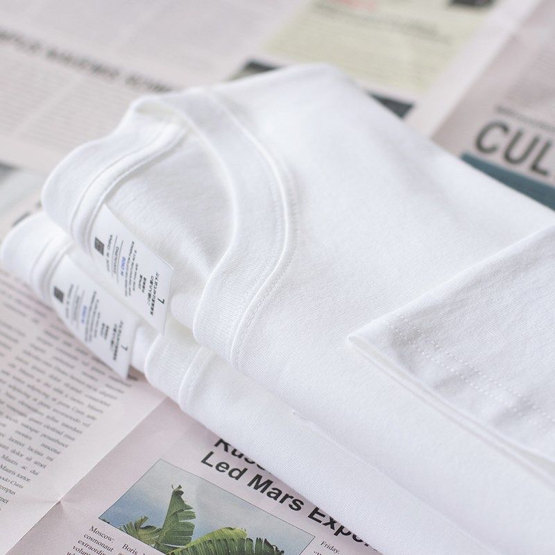 230克春秋款白色长袖T恤男 女内搭纯色打底衫圆领宽松白tee潮,男装,T恤,淘宝优惠券,粉丝福利购,淘宝优惠卷