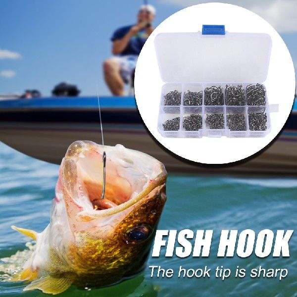 3-12 Size Mixked Fishing Hooks Sets 600p0s/10c0pcs High