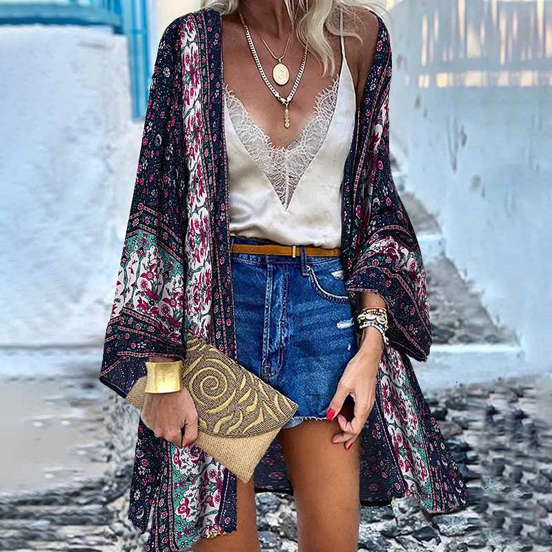 推荐ZANZEA Women Cardigan Summer Open Front Bohemian Floral 孕妇装/孕产妇用品/营养 其它 原图主图