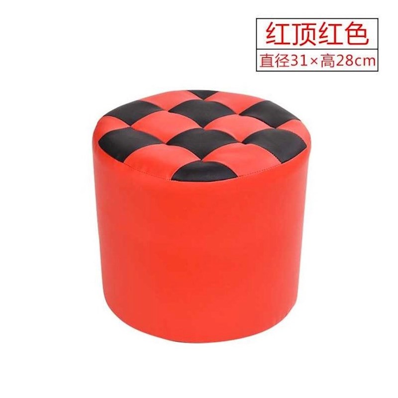 圆柱形圆形小沙发家用蹲蹬坐墩椅子欧式M皮墩可爱小皮凳子圆凳