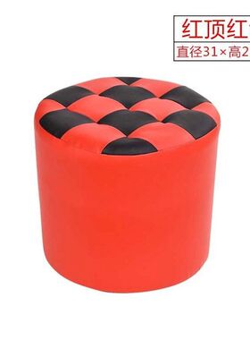 圆柱形圆形小沙发家用蹲蹬坐墩椅子欧式M皮墩可爱小皮凳子圆凳
