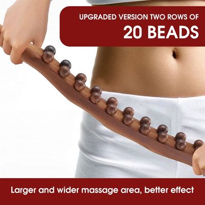 网红8/20 Beads Gua Sha Massage Stick Carbonized Wood Back Sc