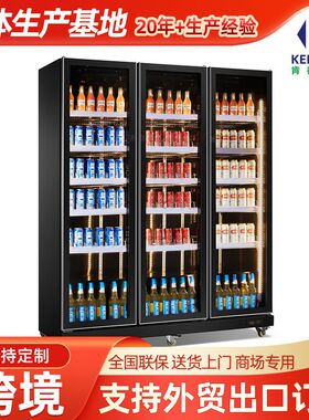 啤酒柜酒吧冷藏展示柜商用四门冰箱超市保鲜柜冰柜三门立式