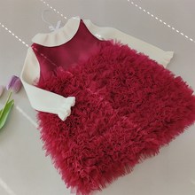 篙定·强推!100-150码女童宝红色千层网纱蛋糕裙 新年礼服生日裙