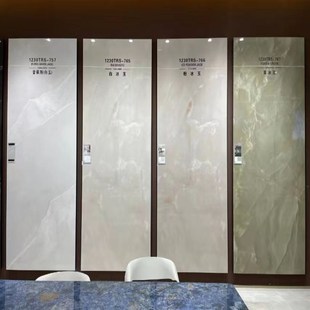 轻奢 900x2600哑面岩板电视背景墙客厅陶瓷大板连纹大理石新中式