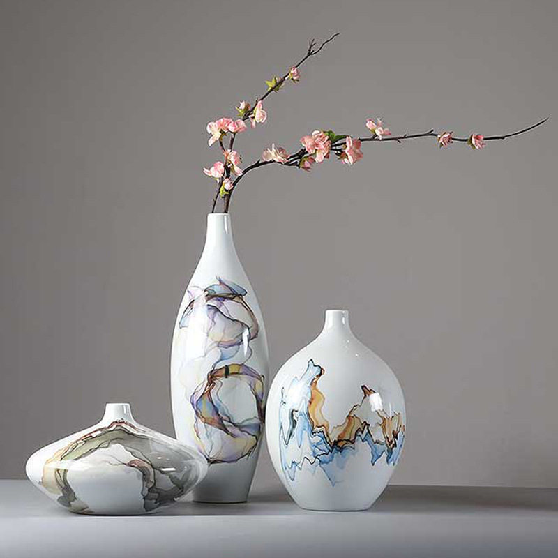 现代新中式创意禅意陶瓷花瓶客厅玄关茶几饰品酒店会所样板房摆件,鲜花速递/花卉仿真/绿植园艺,花瓶,淘宝优惠券,粉丝福利购,淘宝优惠卷