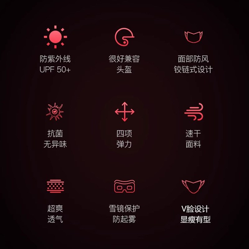 滑雪面罩护脸冬季围脖头套男女款脸防风防寒保暖速干脸罩头盔内衬图片