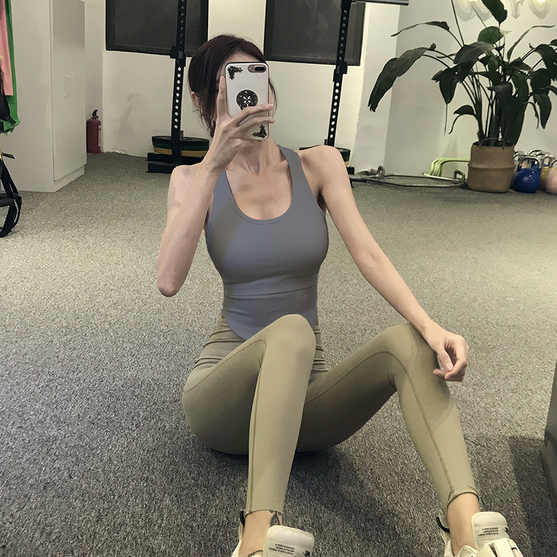 健身女孩b防震聚拢瑜伽文胸性感美背训练定型背心式运动内衣可外