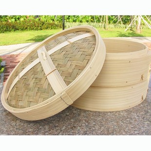 新品家用蒸笼竹制24 26 28 30 32 34 36 38 40cm蒸格商用蒸笼送竹