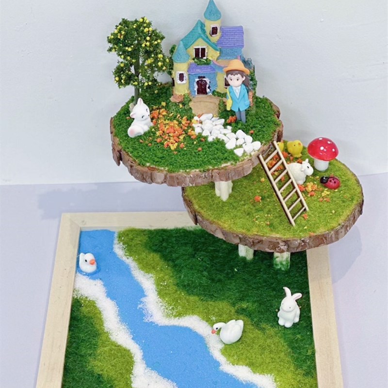 亲子手工diy创意桌面微景观材料造景盆感官盘仿生态团建暖场活动