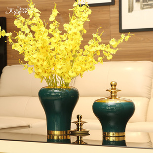 新中式 饰品 陶瓷花瓶摆件家居客厅电视柜插花创意摆设现代简约软装