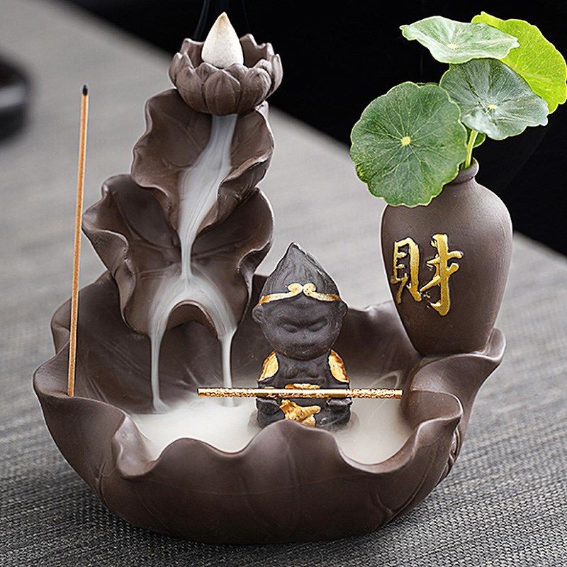 禅莲紫砂倒流香炉檀香炉熏香家用室内沉香L仿古线香炉香道创意摆,家居饰品,香薰蜡烛,淘宝优惠券,粉丝福利购,淘宝优惠卷