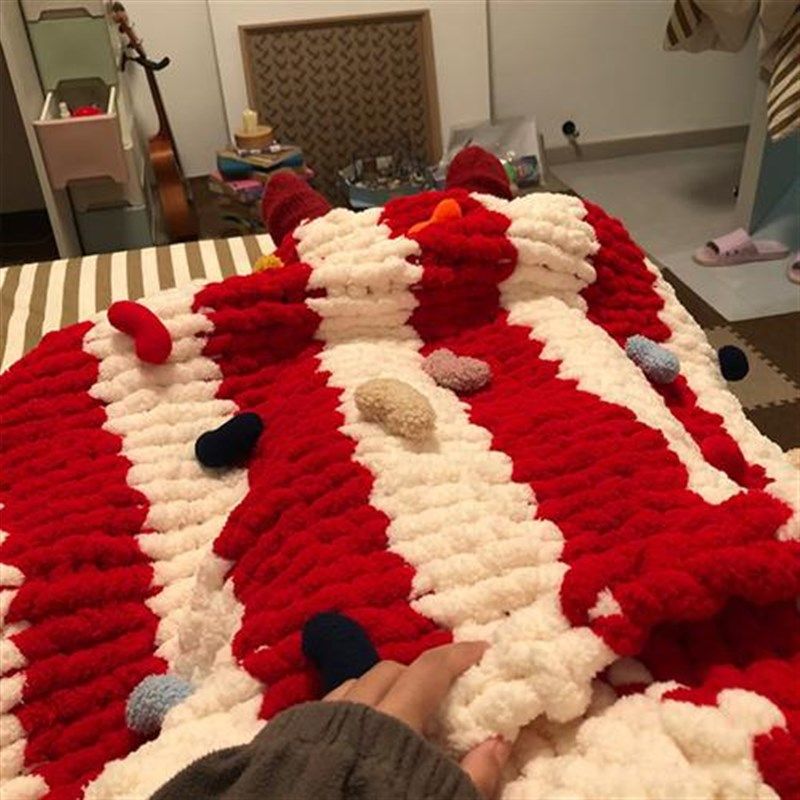 手工编织超大比比多味豆盖毯diy材料包简易上手编毯子圣诞节礼物,服饰配件/皮带/帽子/围巾,DIY编织材料包,淘宝优惠券,粉丝福利购,淘宝优惠卷