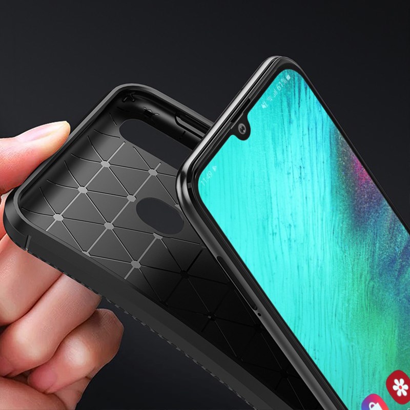 Samsung Galaxy A20e A20 A30 A40 Case Carbon Fiber Cover Shoc