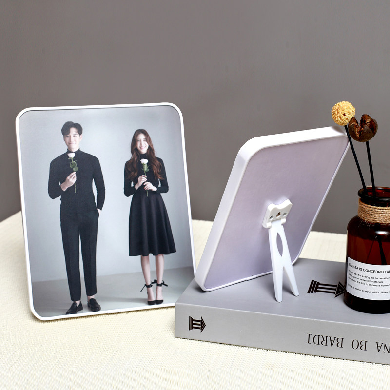 影楼婚纱照相框摆台定制结婚照板y画桌摆8寸10寸12寸无边框窄边摆