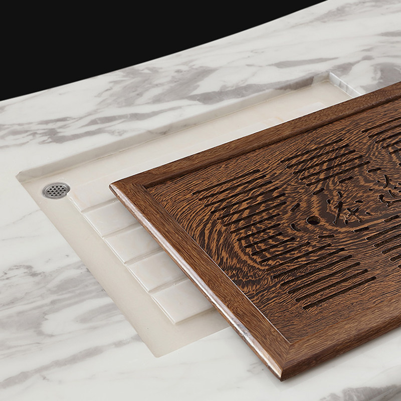 S588茶桌嵌入式茶盘实木盖板内嵌大理石玻璃茶几中间镂空排水面板,餐饮具,茶盘,淘宝优惠券,粉丝福利购,淘宝优惠卷