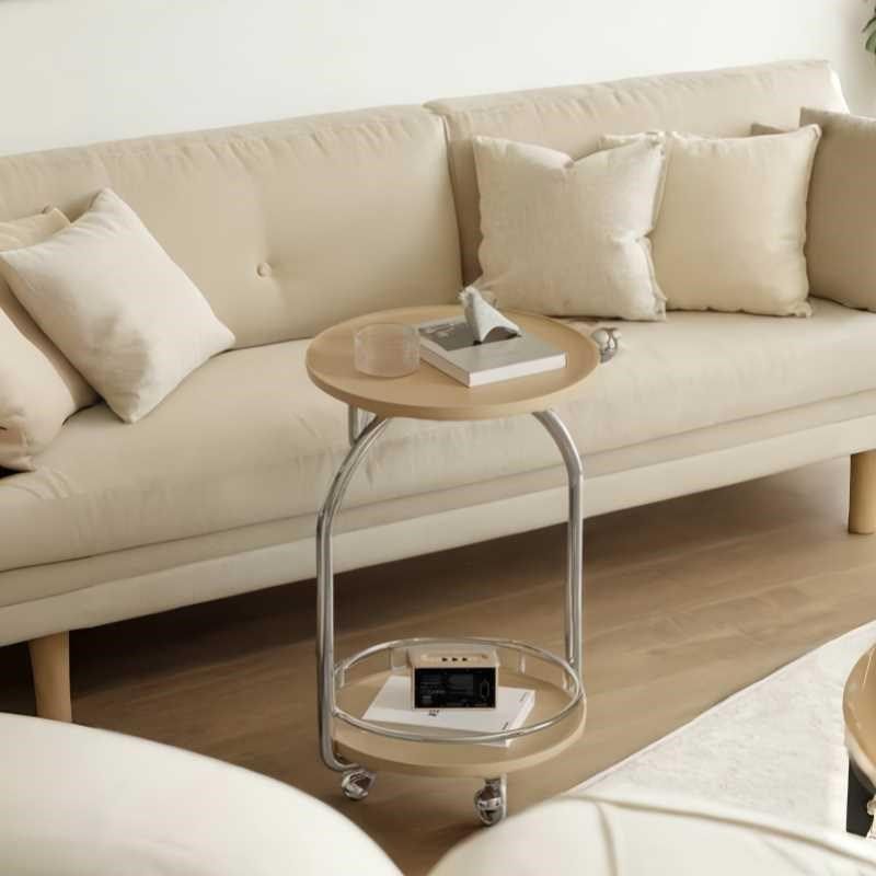 圆风客厅边几动移油奶形小推车茶几高颜值不锈钢迷你双层沙发边几,住宅家具,移动边几/推车,淘宝优惠券,粉丝福利购,淘宝优惠卷