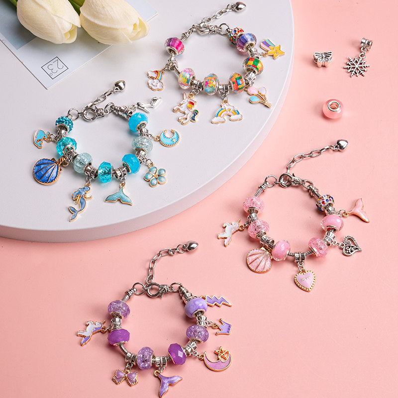 儿童节手链串珠女j孩礼物手工diy首饰材料包套装六一女童益智玩具