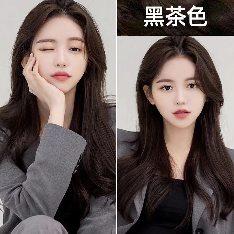 黑茶色染发剂膏潮发型宝哥2021流行色显白女植物纯自己在家染头发
