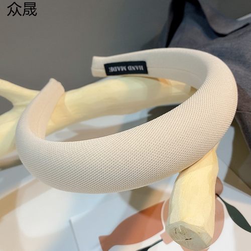 韩国网红色宽边海绵发箍颅顶小众压发头箍百搭外出显脸小女发卡