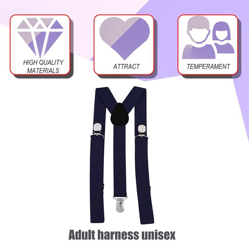 Adjustable Elasticated Adult Suspender Straps Unisex Women M