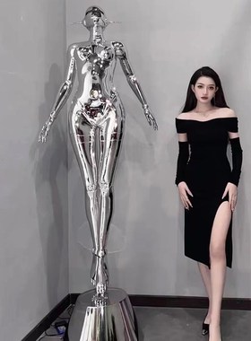 飞天女神空山基大型科技感雕塑KTV酒吧美发店落地装饰机械姬摆件