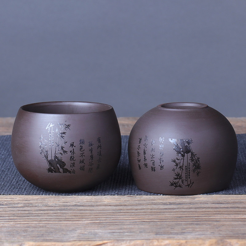 紫砂茶杯套装10只品茗杯喝茶茶具功夫茶杯子窑变6个家用陶瓷茶碗,餐饮具,茶杯,淘宝优惠券,粉丝福利购,淘宝优惠卷