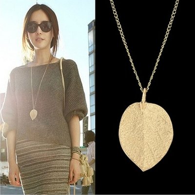 速发1PC Charm Graceful Shiny Golden Leaf Exquisite Pendant N