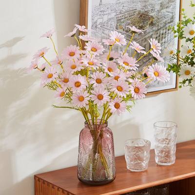 推荐5Pcs 50cm Artificial White Daisy Flower Bouquet DIY Vase