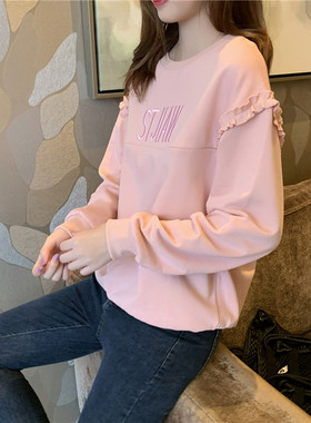 秋季喂奶辣妈款哺乳期外出长袖上衣服外穿春秋装秋冬夏季卫衣女装