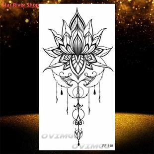 Jewelry Temporary Henna Fake Lotus Women 新品 For Cha Tattoo